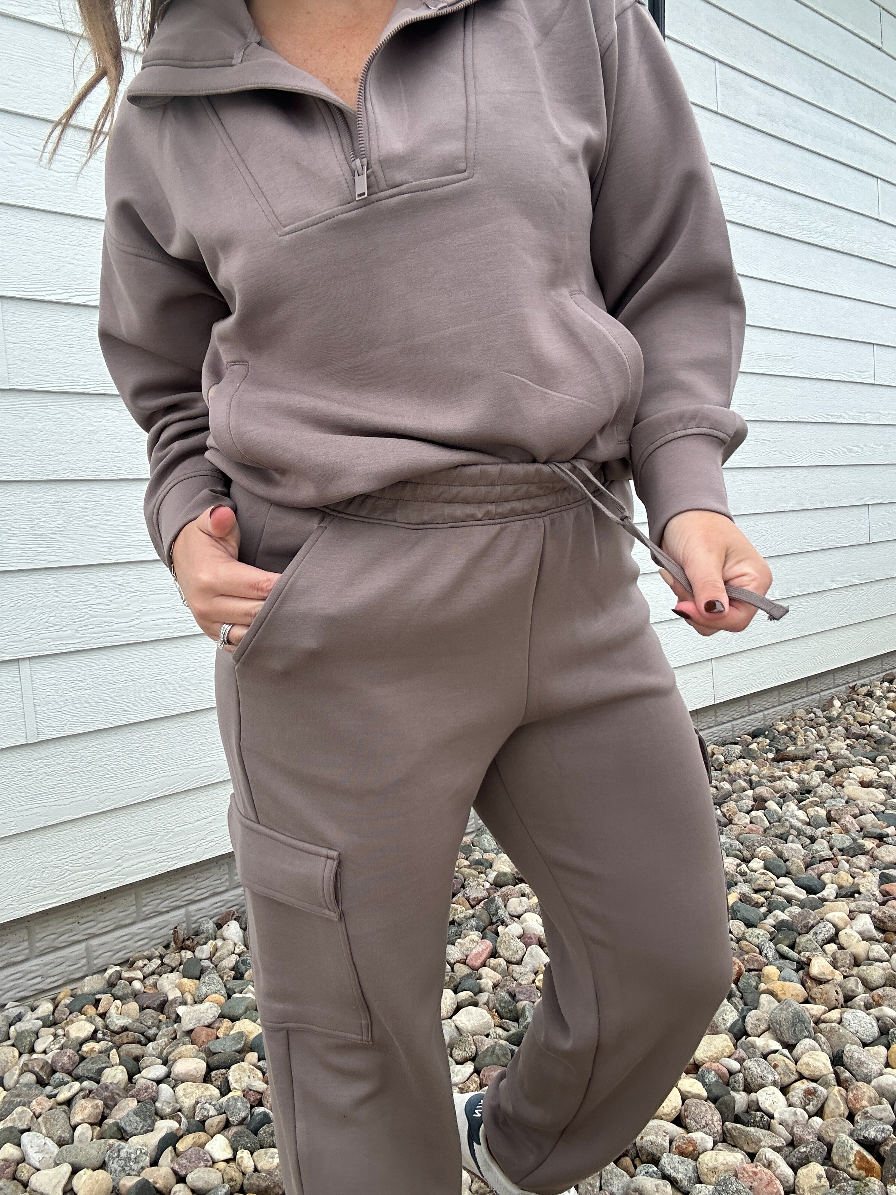 MODAL SCUBA QUARTER ZIP FUNNEL NECK PULLOVER